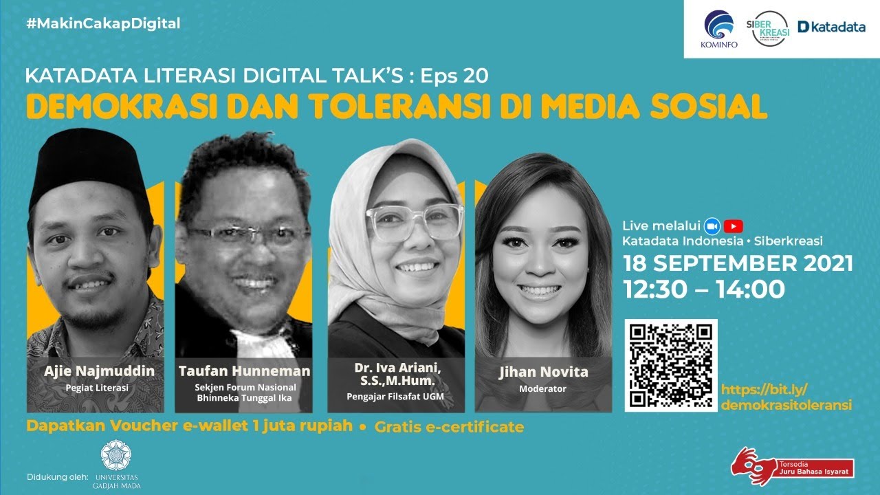 Katadata Literasi Digital Talks: Demokrasi dan Toleransi di Media Sosial