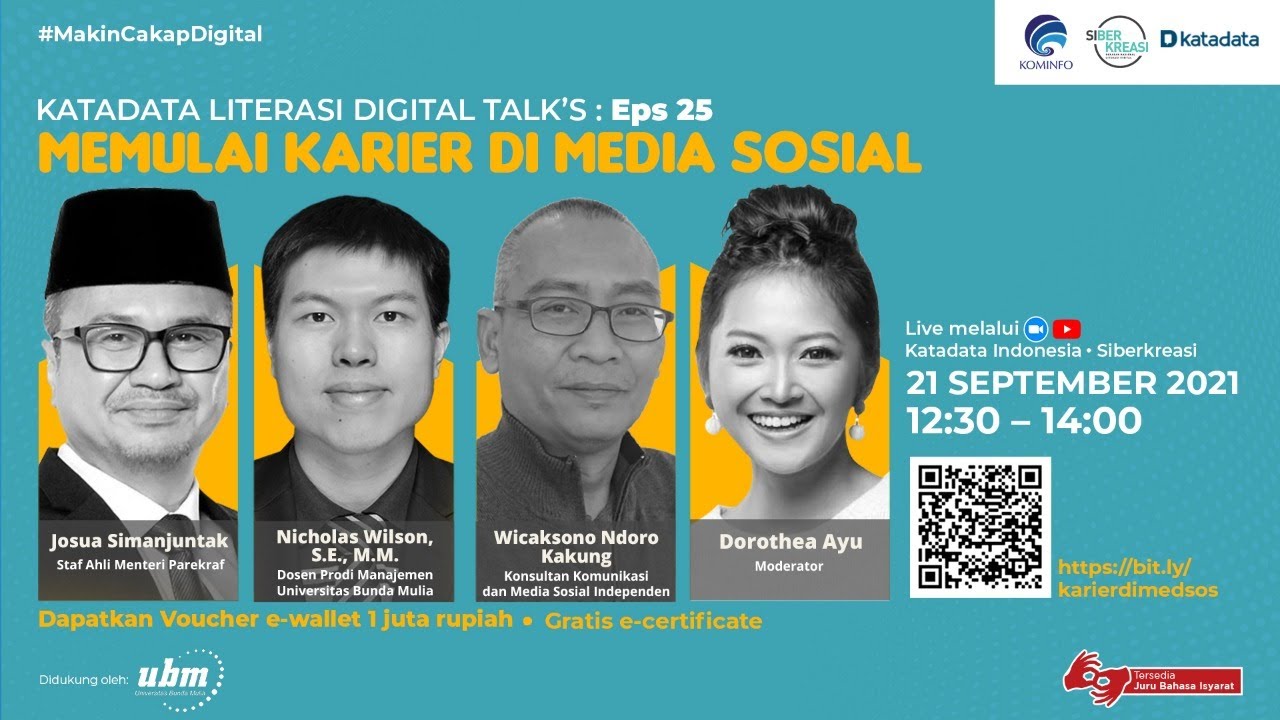 Katadata Literasi Digital Talks: Memulai Karier di Media Sosial