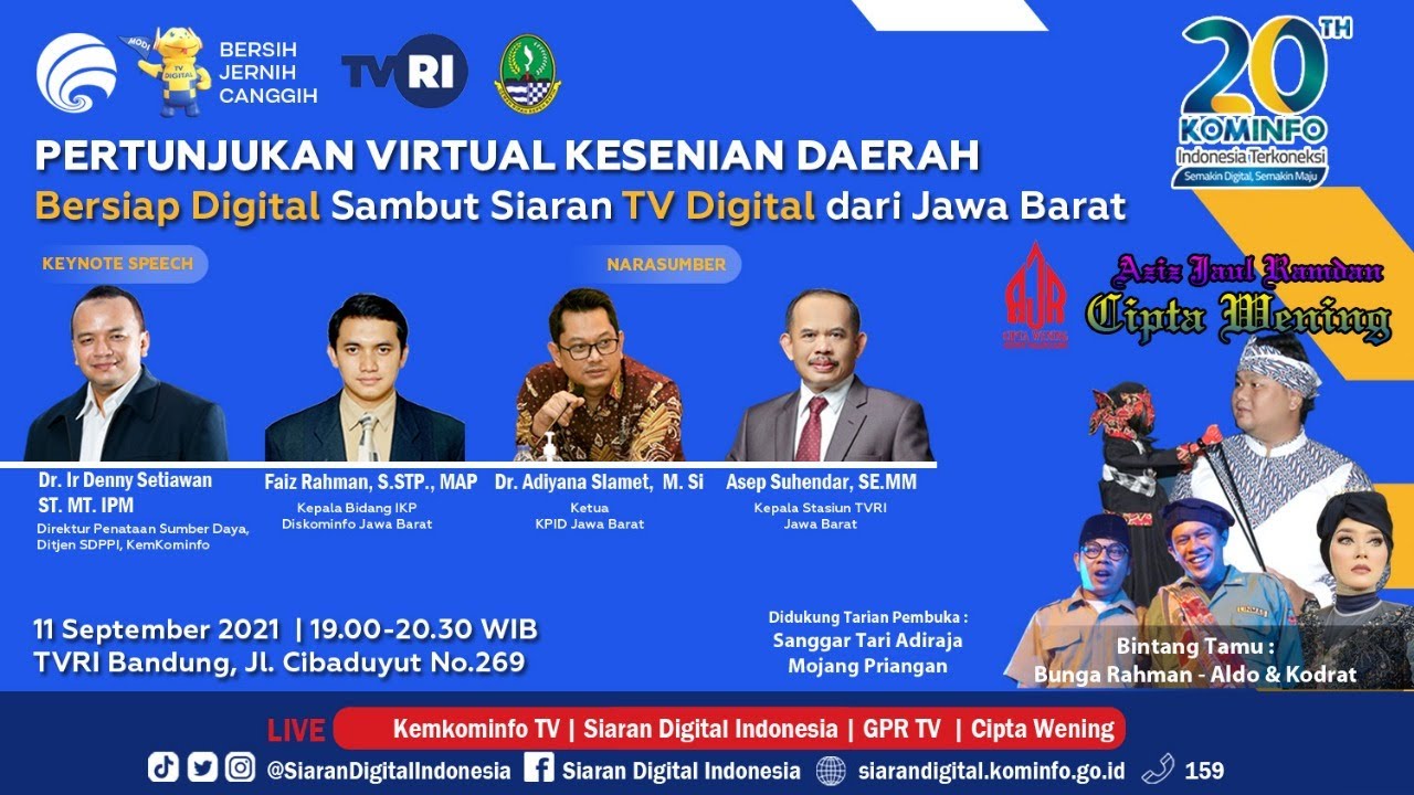 Pertunjukan Virtual Kesenian Daerah - Bersiap Digital Sambut Siaran TV Digital dari Jawa Barat