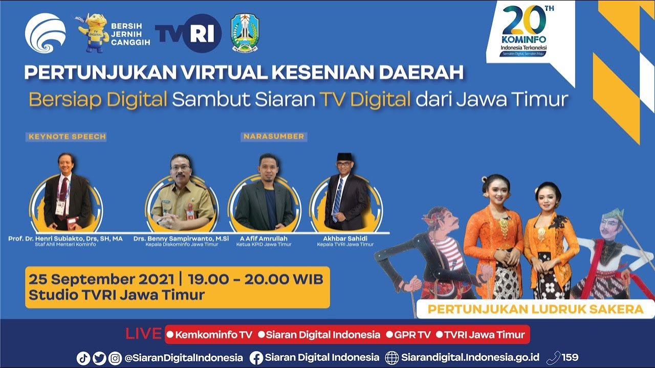 Pertunjukan Virtual Kesenian Daerah - Bersiap Digital Sambut Siaran TV Digital dari Jawa Timur