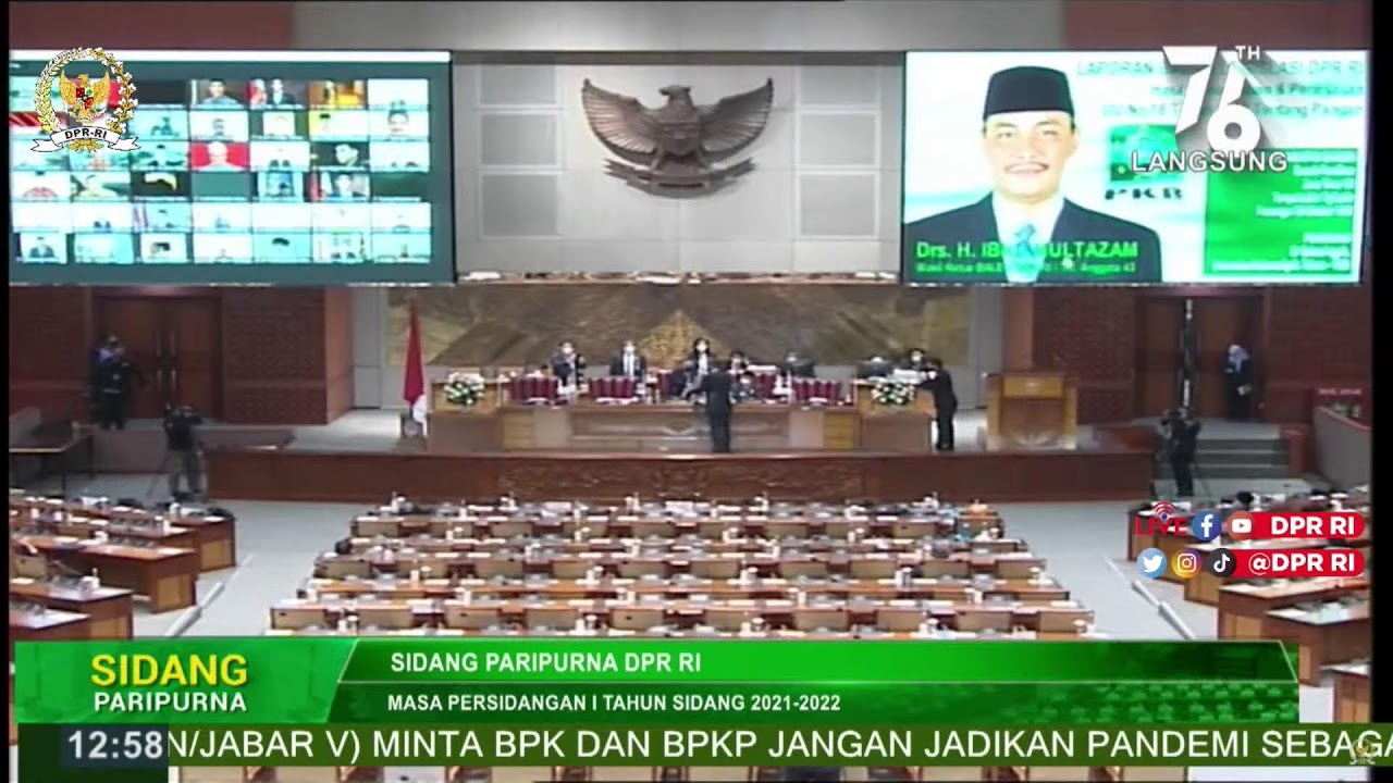 RAPAT PARIPURNA DPR RI KE-4 MASA PERSIDANGAN I TAHUN SIDANG 2021 - 2022