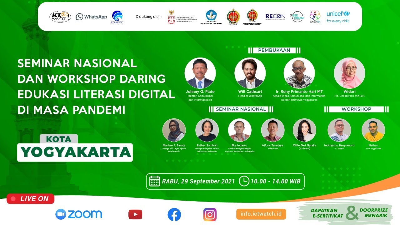 Seminar Nasional dan Workshop Edukasi Literasi Digital Saat Pandemi batch Yogyakarta