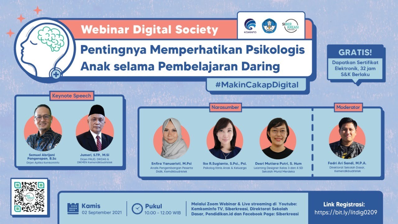 Webinar Digital Society “Pentingnya Memperhatikan Psikologis Anak selama Pembelajaran Daring”