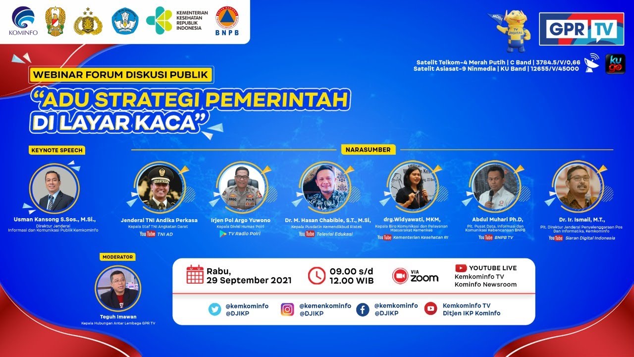 Webinar Diskusi Publik "Adu Strategi Pemerintah di Layar Kaca"