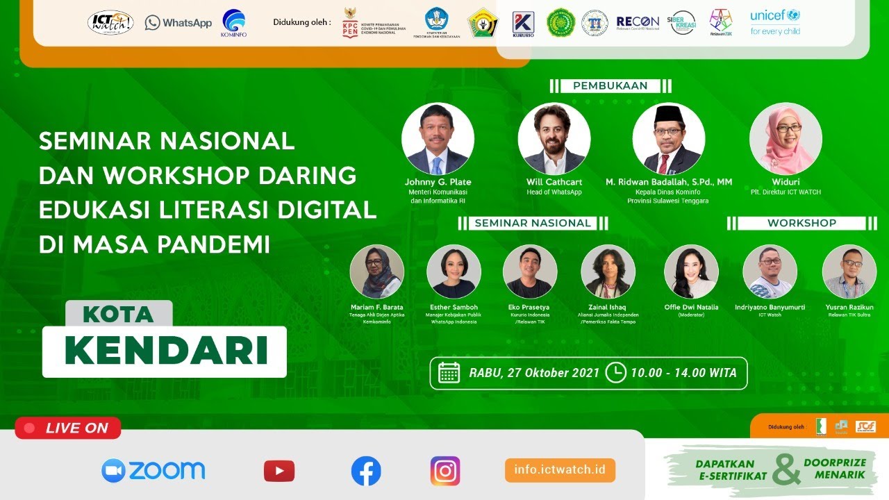 Seminar Nasional dan workshop Daring Edukasi Literasi Digital di Masa Pandemi | KENDARI