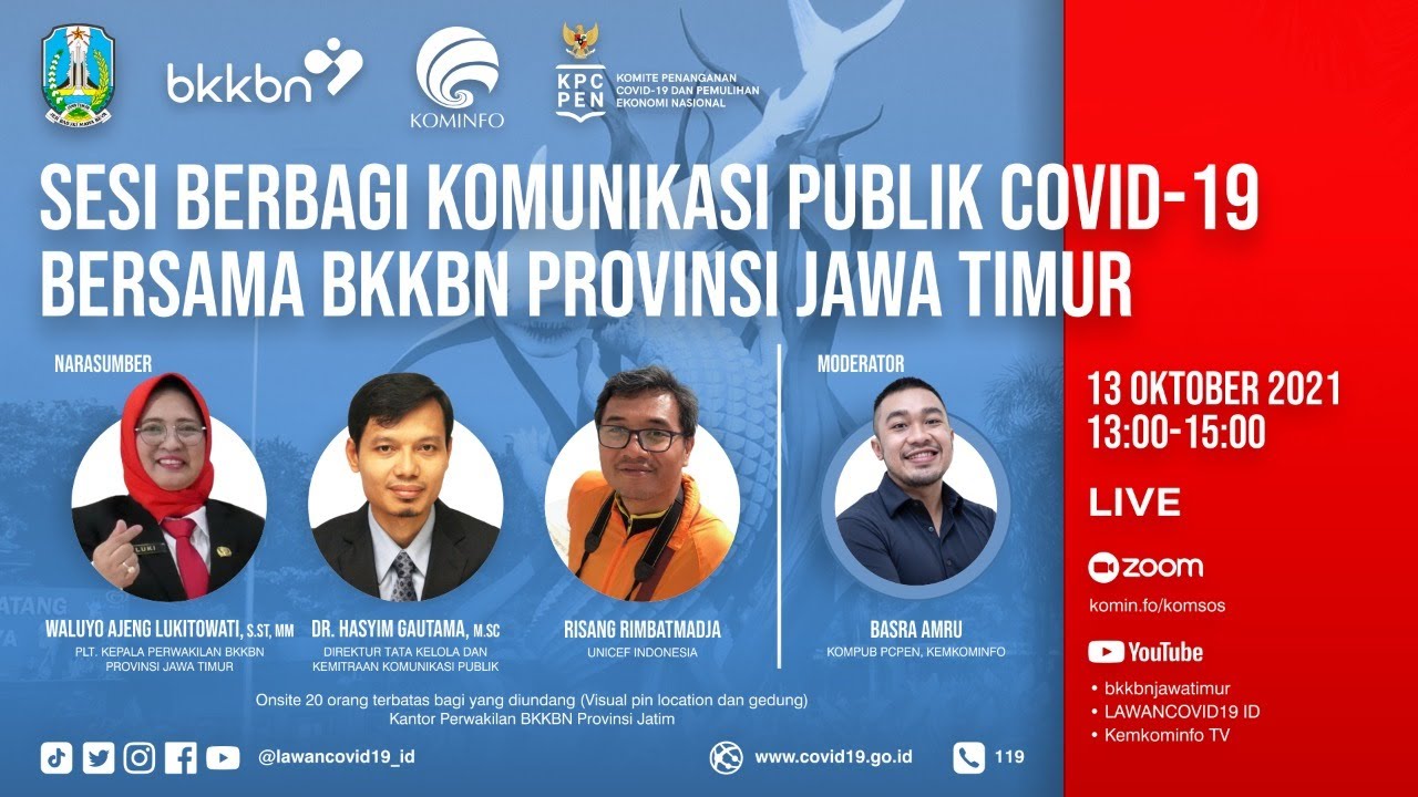 Sesi Berbagi Komunikasi Publik COVID-19 Bersama BKKBN Prov. Jawa Timur