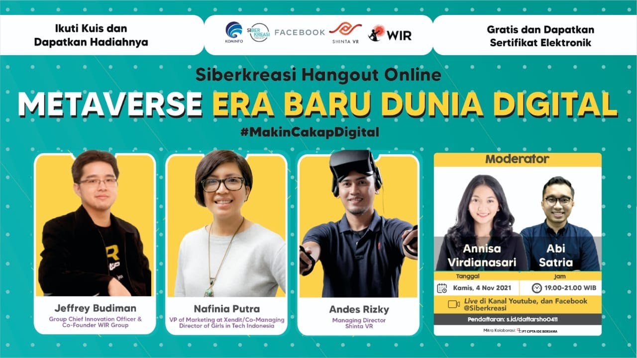 Siberkreasi Hangout Online Eps. 63: “Metaverse Era Baru Dunia Digital"