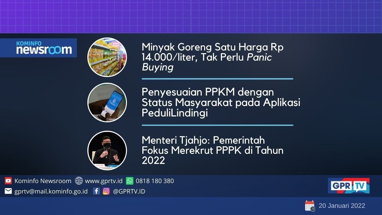 Berita Pemerintah Tanggal 20/01/2022 | Kominfo Newsroom