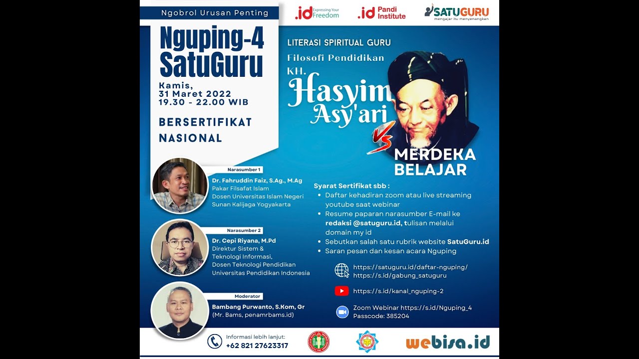 NGUPING 4 SATUGURU - Literasi Pendidikan KH. Hasyim Asy'ari