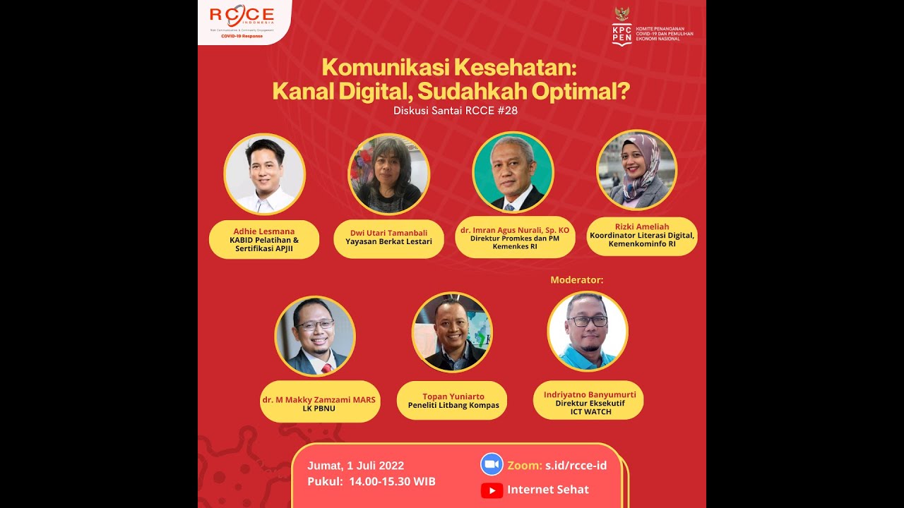 Diskusi RCCE #28 | Komunikasi Kesehatan: Kanal Digital, Sudahkah Optimal?