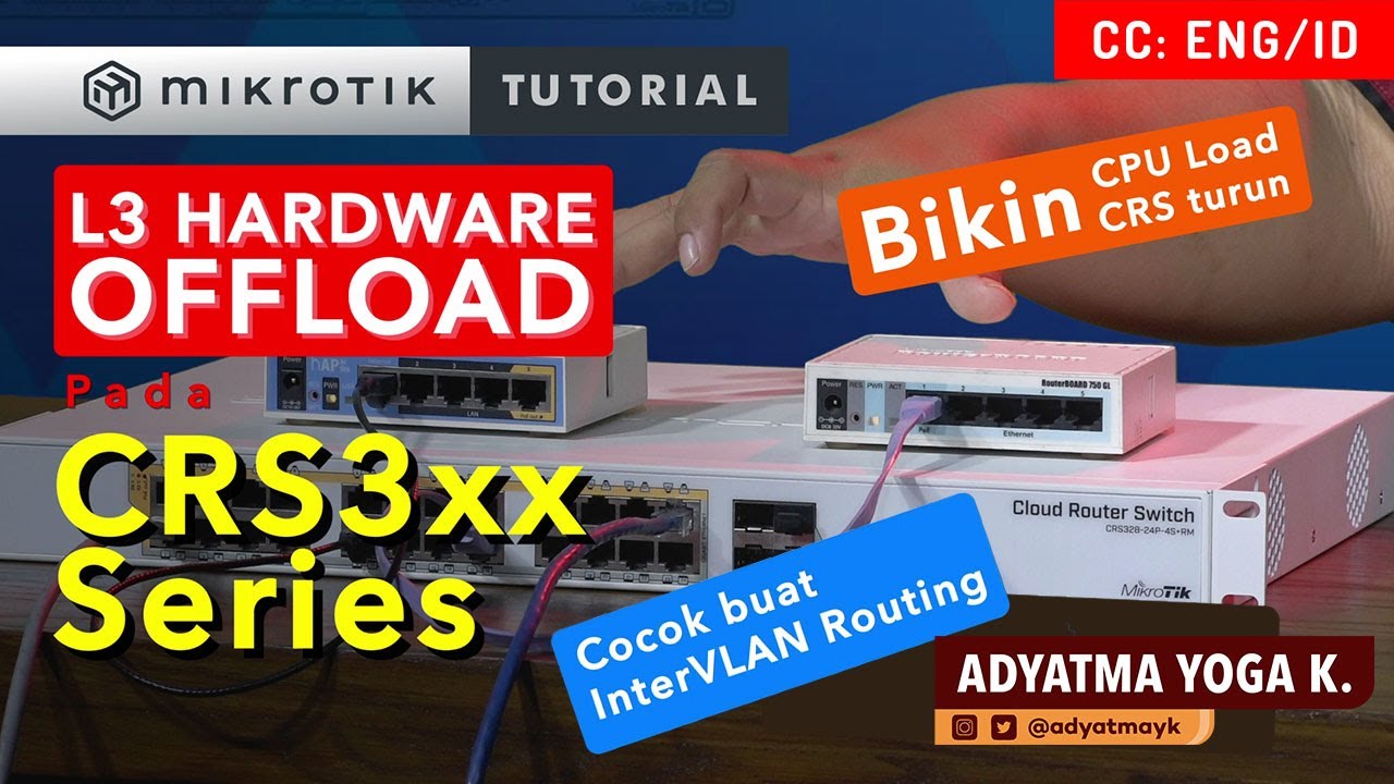 InterVLAN Routing dengan CRS328 Series - MIKROTIK TUTORIAL [ENG SUB]