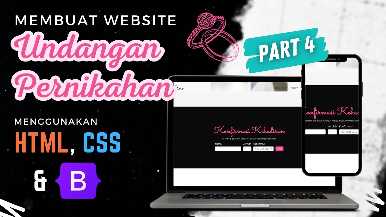 Membuat Website UNDANGAN PERNIKAHAN dengan HTML, CSS & BOOTSTRAP 5 | Part 4 | #NGOBAR41