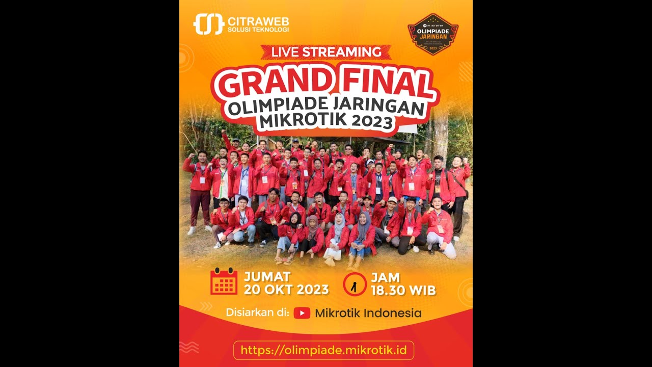 Grand Final Olimpiade Jaringan MikroTik Antar SMK TKJ Tingkat Nasional Tahun 2023