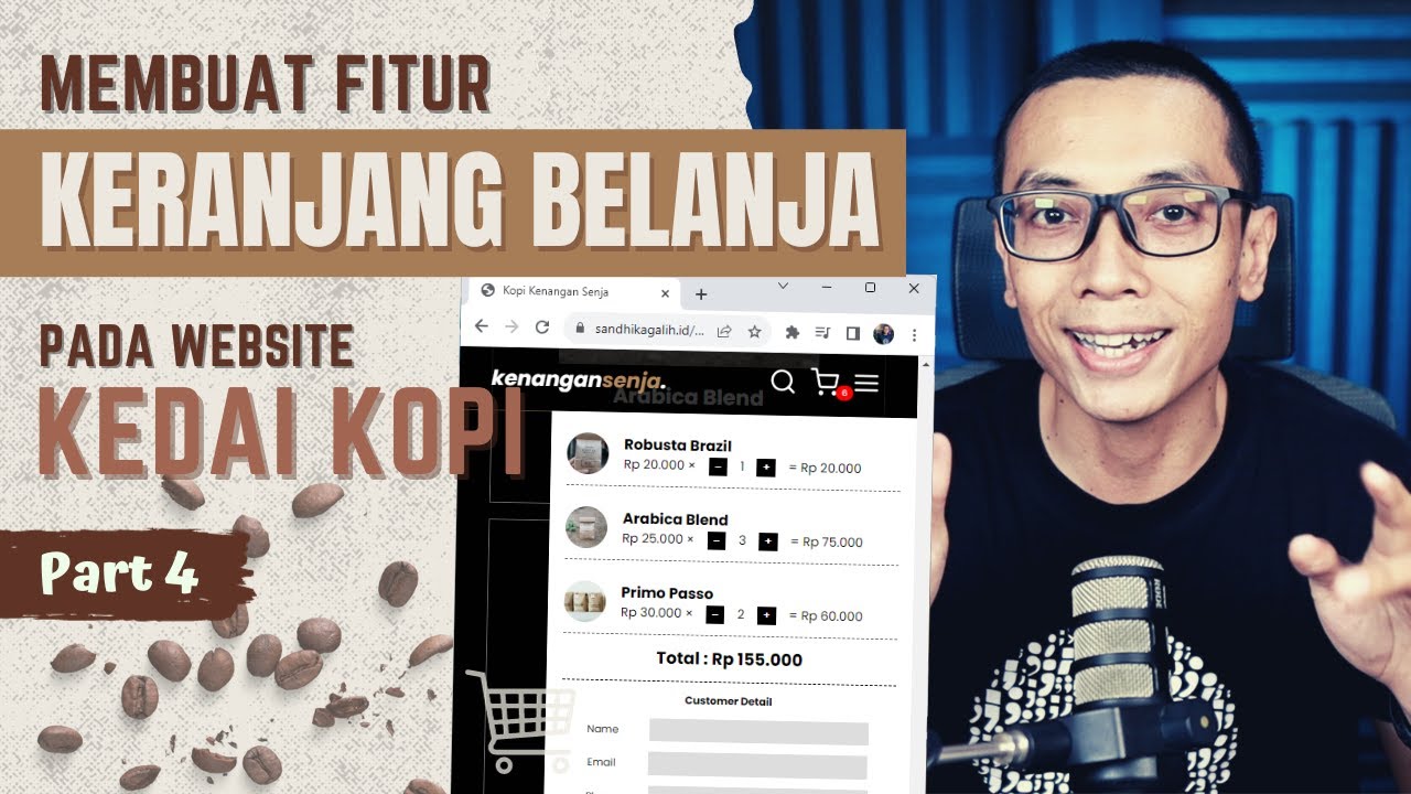 Membuat Fitur KERANJANG BELANJA untuk Website KEDAI KOPI | Part 4 | NGOBAR#43