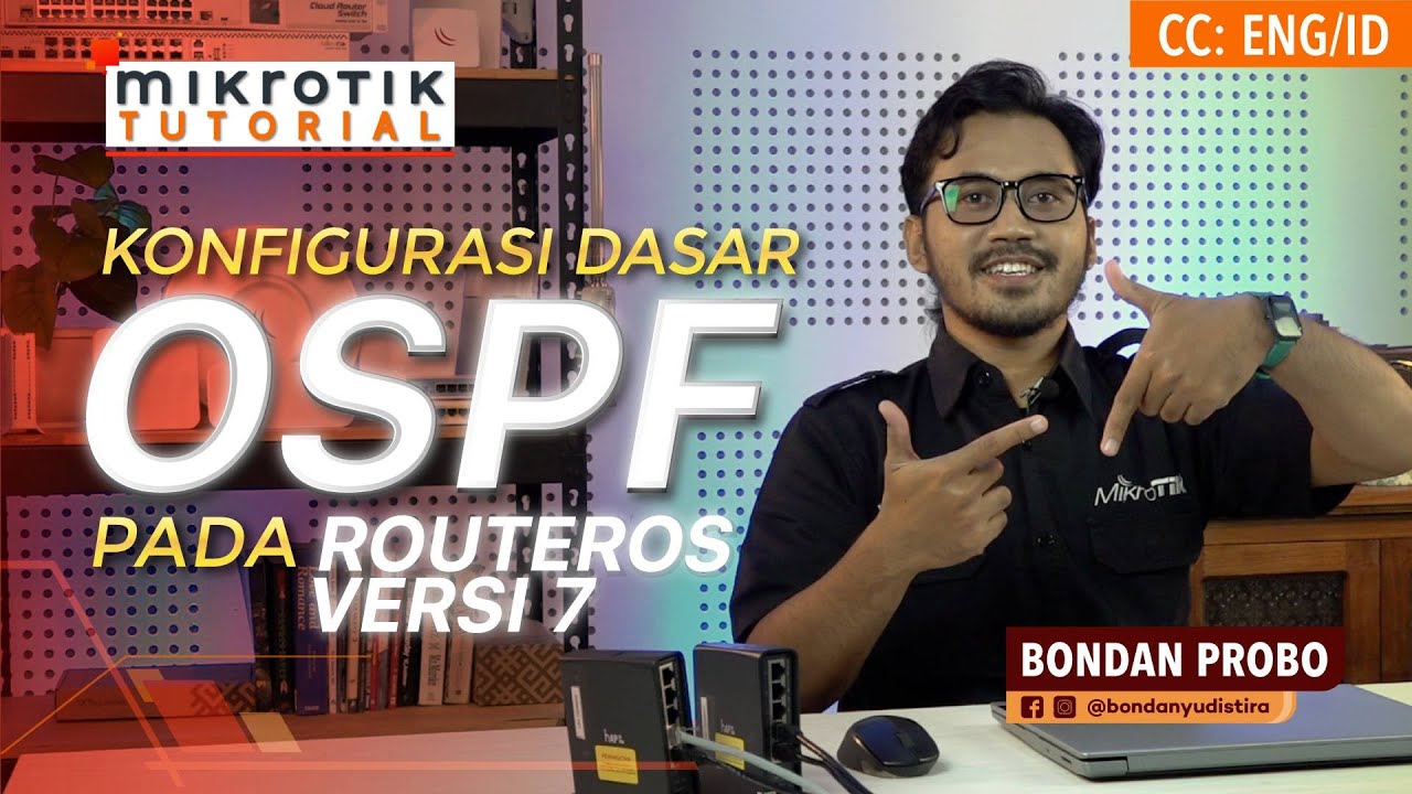 OSPF pada RouterOS v7 - MIKROTIK TUTORIAL [ENG SUB]