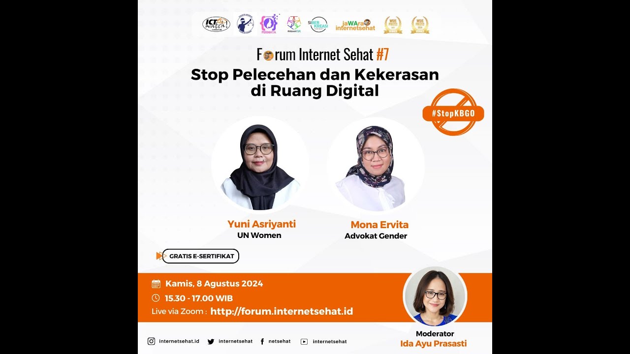 Forum Internet Sehat  eps 7 :  "Stop Pelecehan dan Kekerasan di Ruang Digital #StopKBGO"