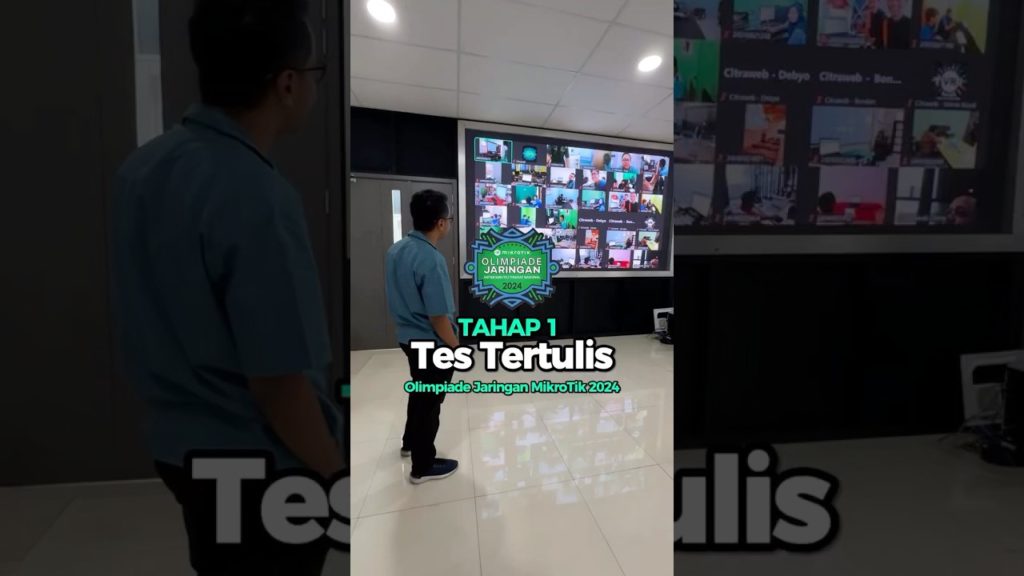 Cuplikan kegiatan seleksi Tahap 1 : Tes Tertulis Online Olimpiade Jaringan MikroTik 2024