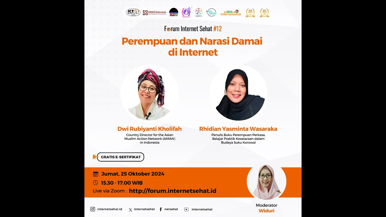 Forum Internet Sehat #12 :  Perempuan dan Narasi Damai di Internet