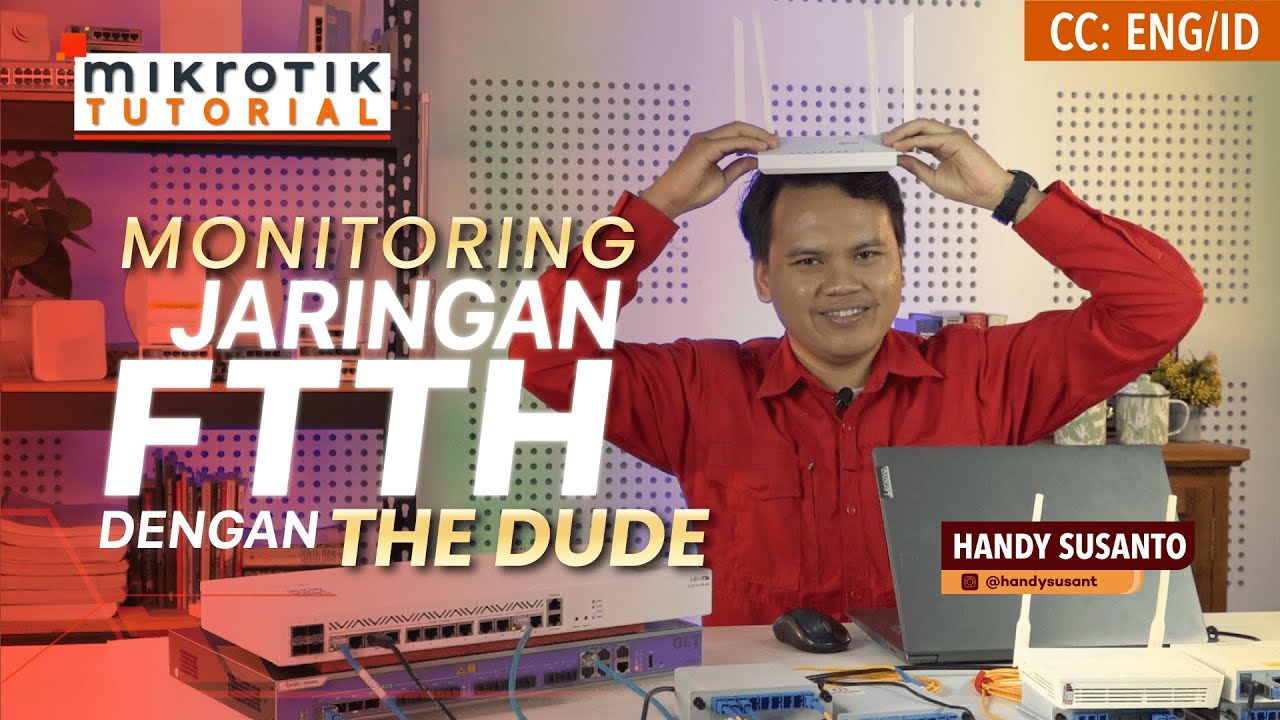 Monitoring Jaringan FTTH Dengan The Dude - MIKROTIK TUTORIAL [ENG SUB]