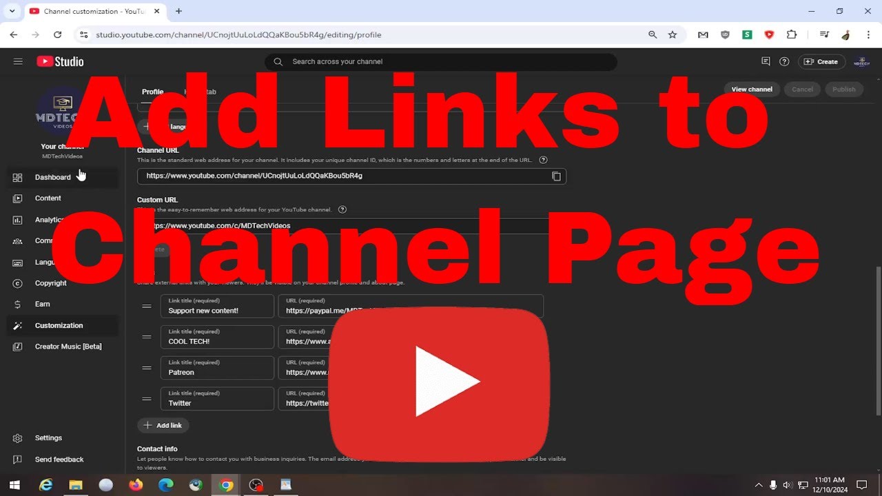 How to Add Links to Your YouTube Channel Page [Guide]